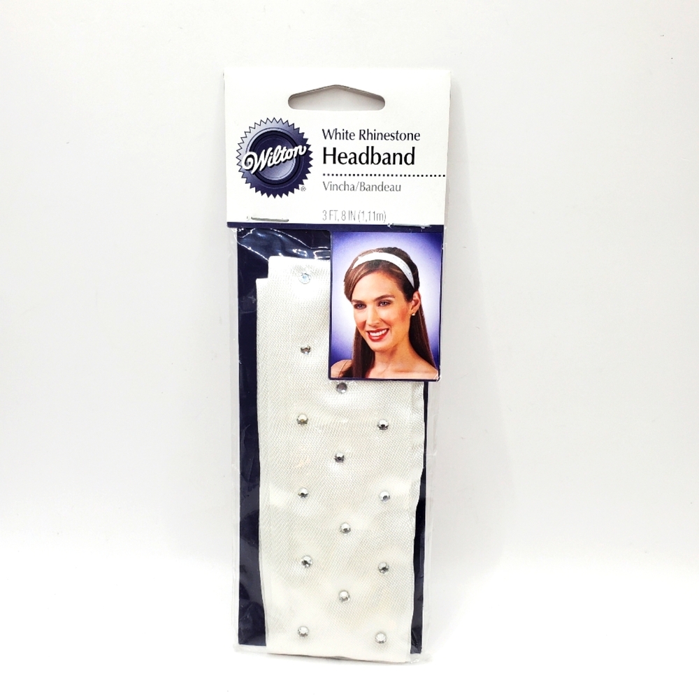 Wilton ® White Bridal Rhinestone Headband Vincha Bandeau NEW